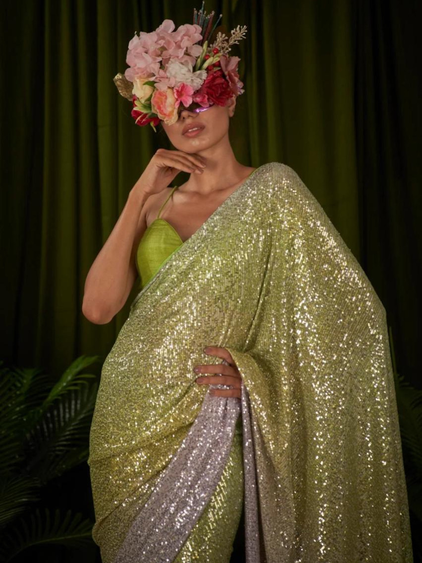 Florence Multi Padding Color Heavy Georgette Sequence Saree